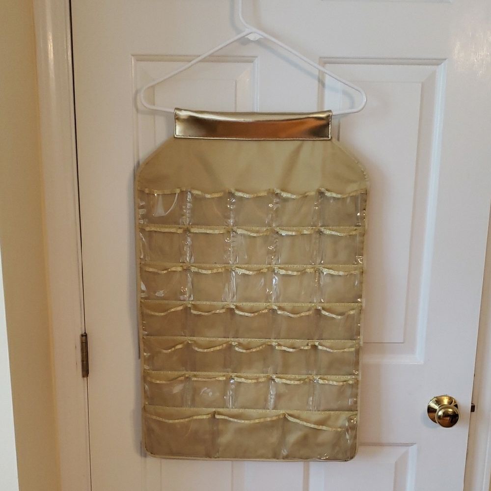 Jewelry Organizer- Gold Hanging Double Sided (66 Pockets) By Lilian Vernon